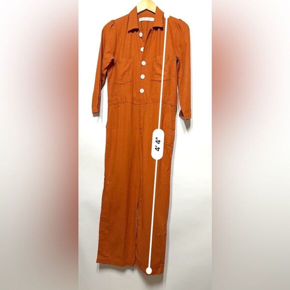 Christy Dawn Painter Linen Jumpsuit in Rust S NWOT - Picture 8 of 16